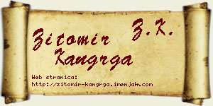 Žitomir Kangrga vizit kartica